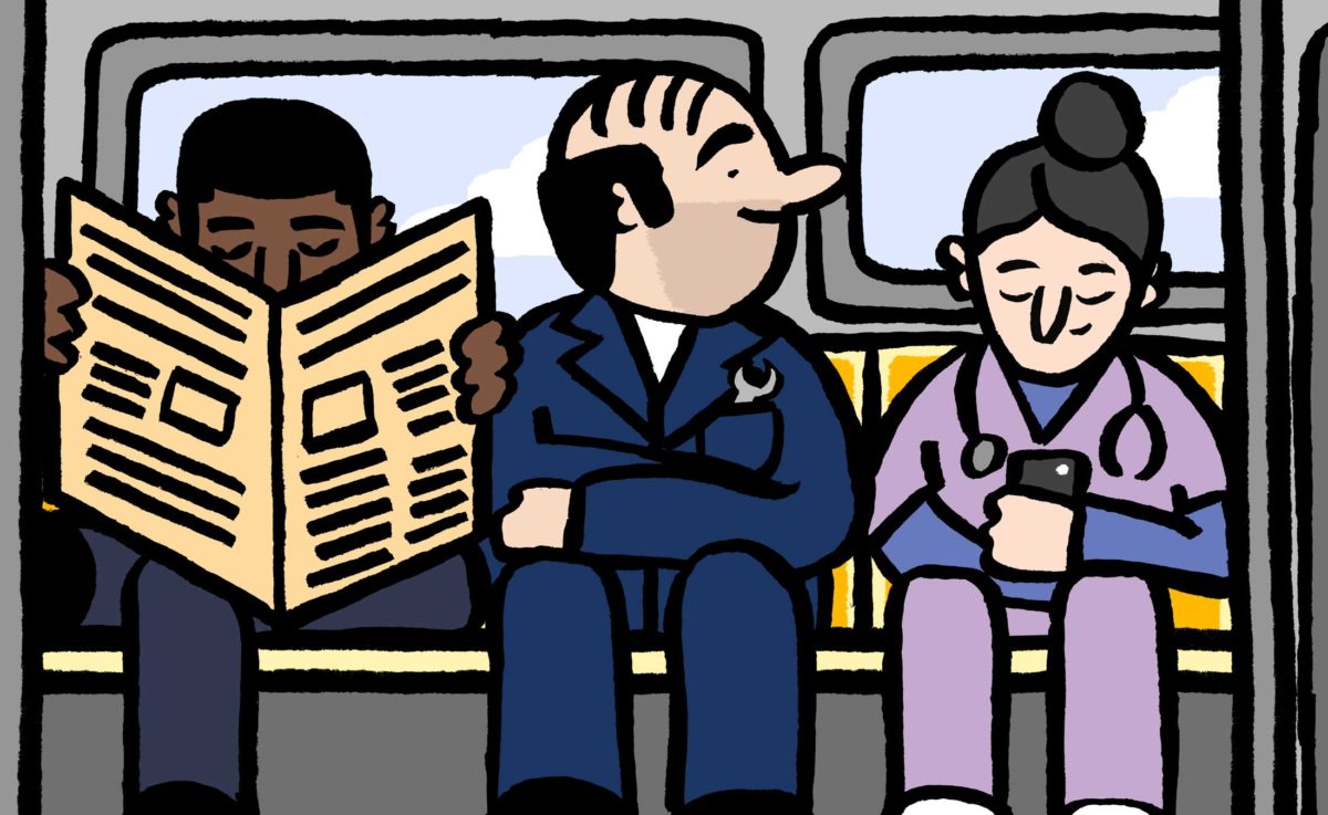 An Illustration of Commuters on a Train for The Who's on Board 2016 Report